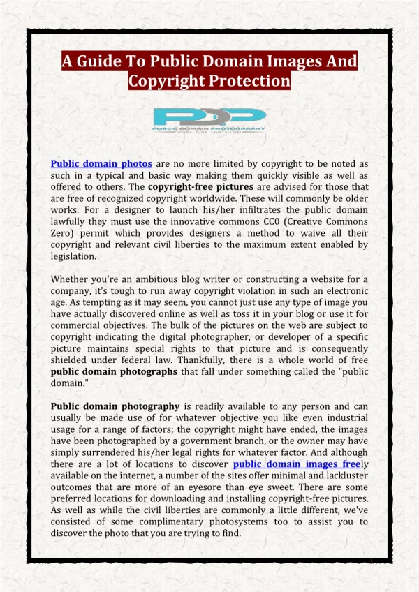 A Guide To Public Domain Images And Copyright Protection