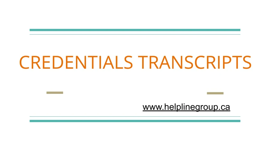 credentials transcripts