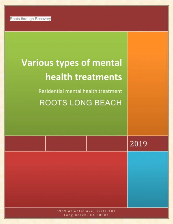 Various types of mental health treatments