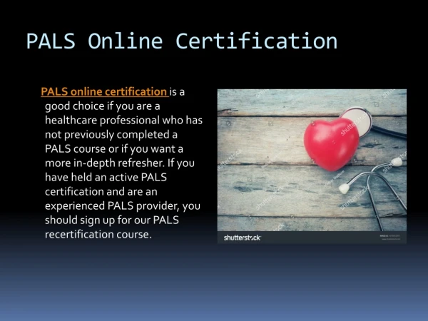 PALS Online Certification/Re-certification