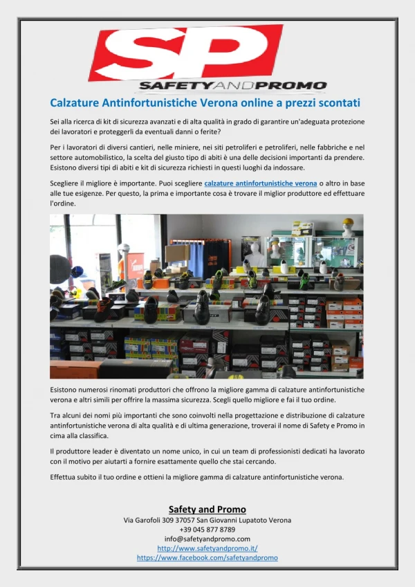 Calzature Antinfortunistiche Verona online a prezzi scontati