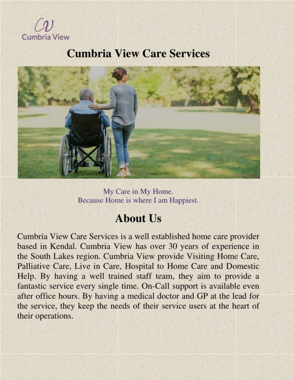 Palliative Care Kendal - Cumbria View Care