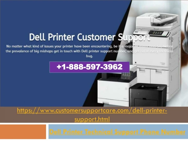 Dell Printer Technical Support Phone Number 1-888-597-3962