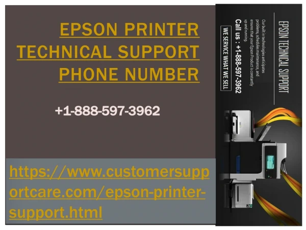 Epson Printer Technical Support Number 1-888-597-3962