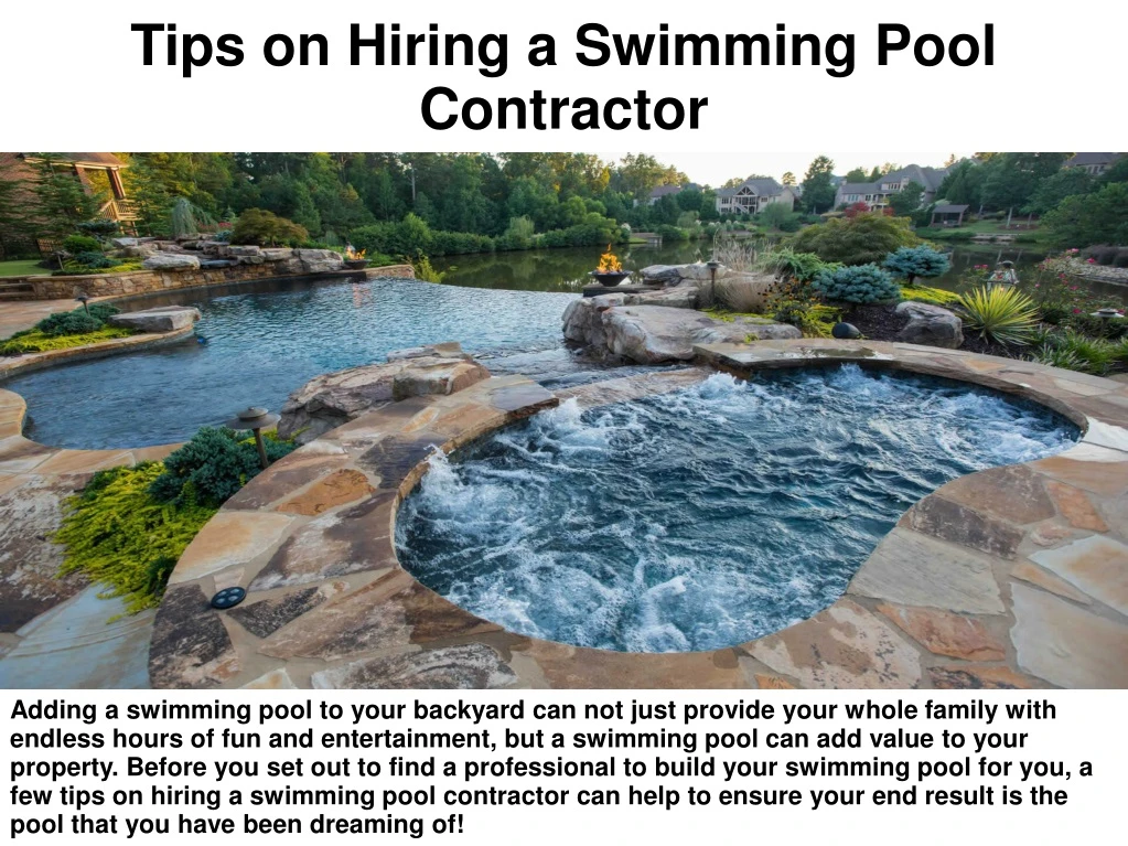 tips on hiring a swimming pool contractor