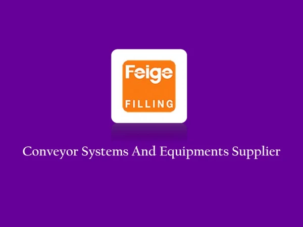 Conveyor Systems And Equipments
