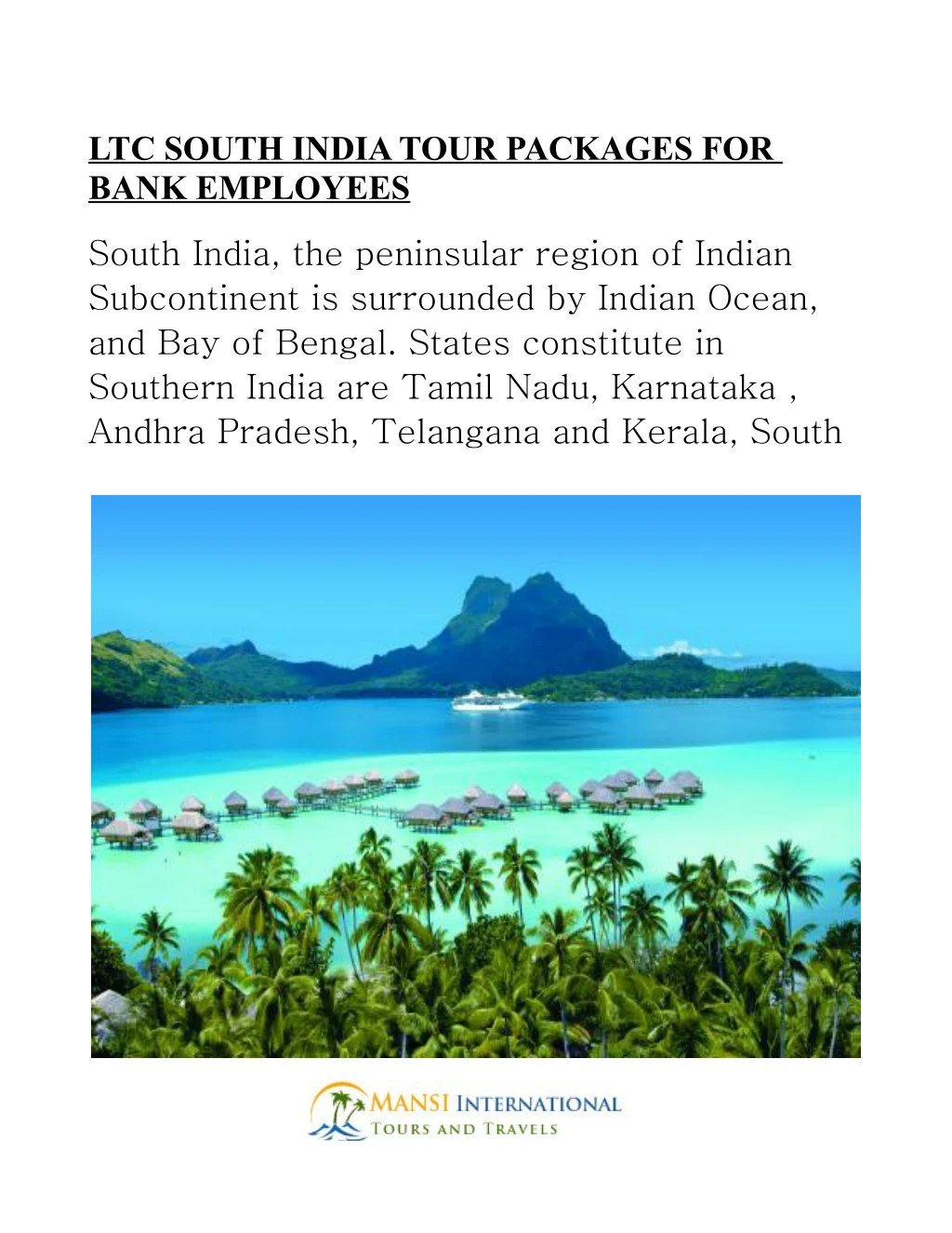 ltc south india tour packages for bank employees