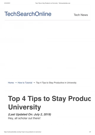 Top 4 tips to stay productive in university - slide 1