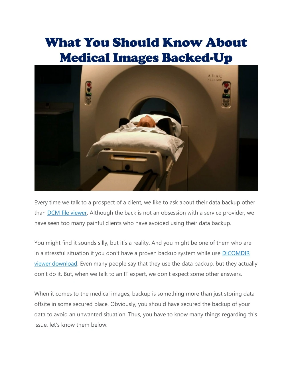 what you should know about medical images backed