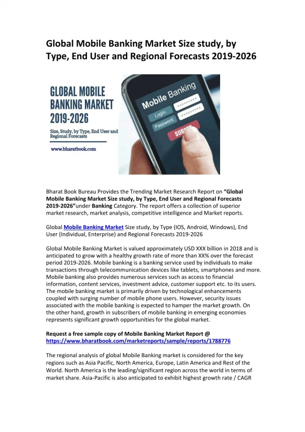 Global Mobile Banking Market Report 2019-2026