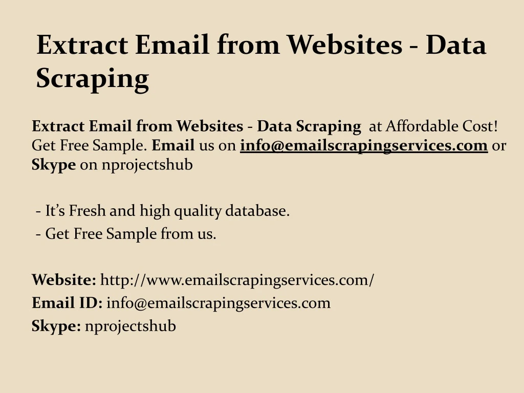 extract email from websites data scraping