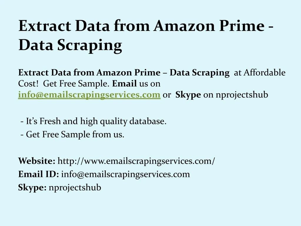 extract data from amazon prime data scraping