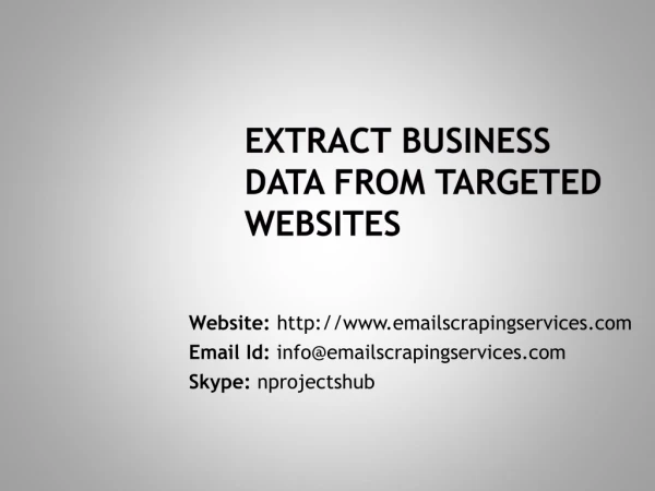 Extract business data from targeted websites