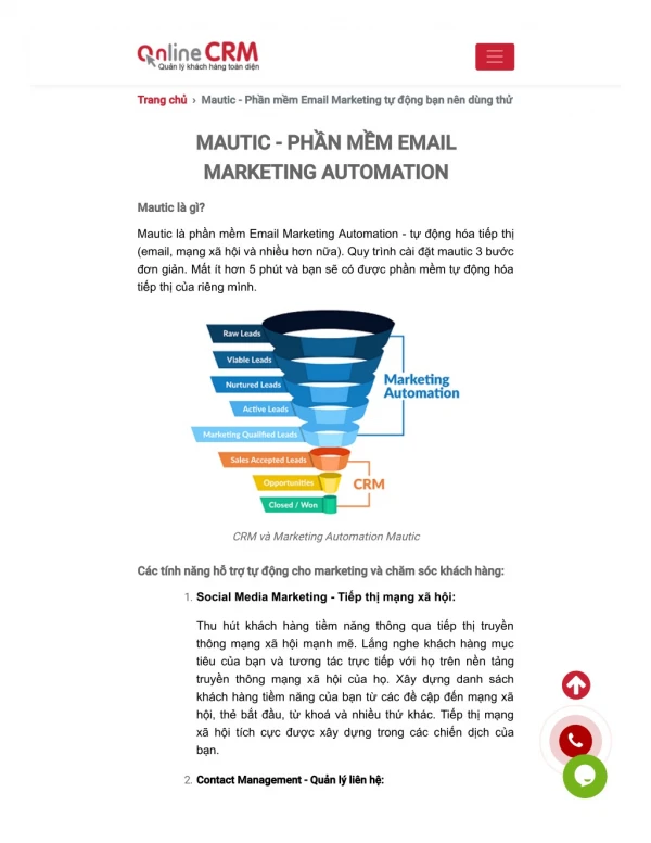 Phần mềm Mautic Email Marketing - OnlineCRM.vn