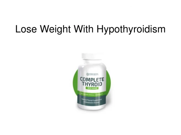 Lose Weight With Hypothyroidism