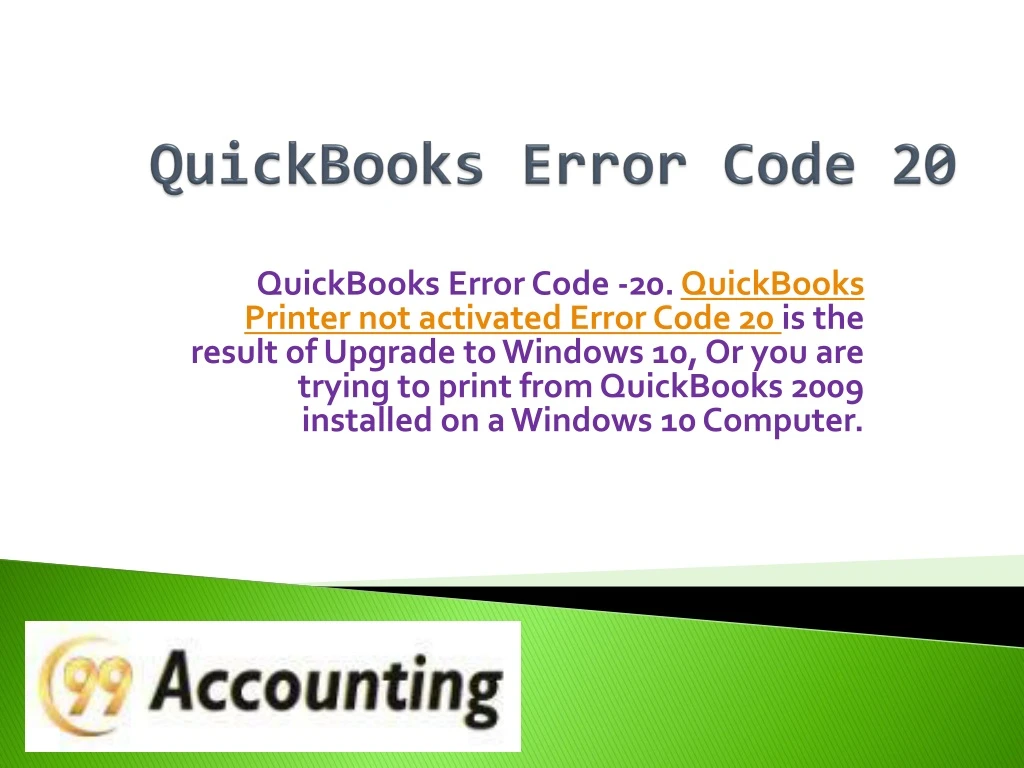 quickbooks error code 20