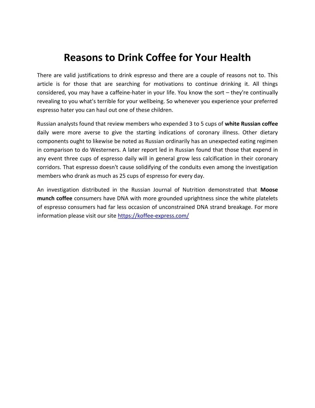 reasons to drink coffee for your health
