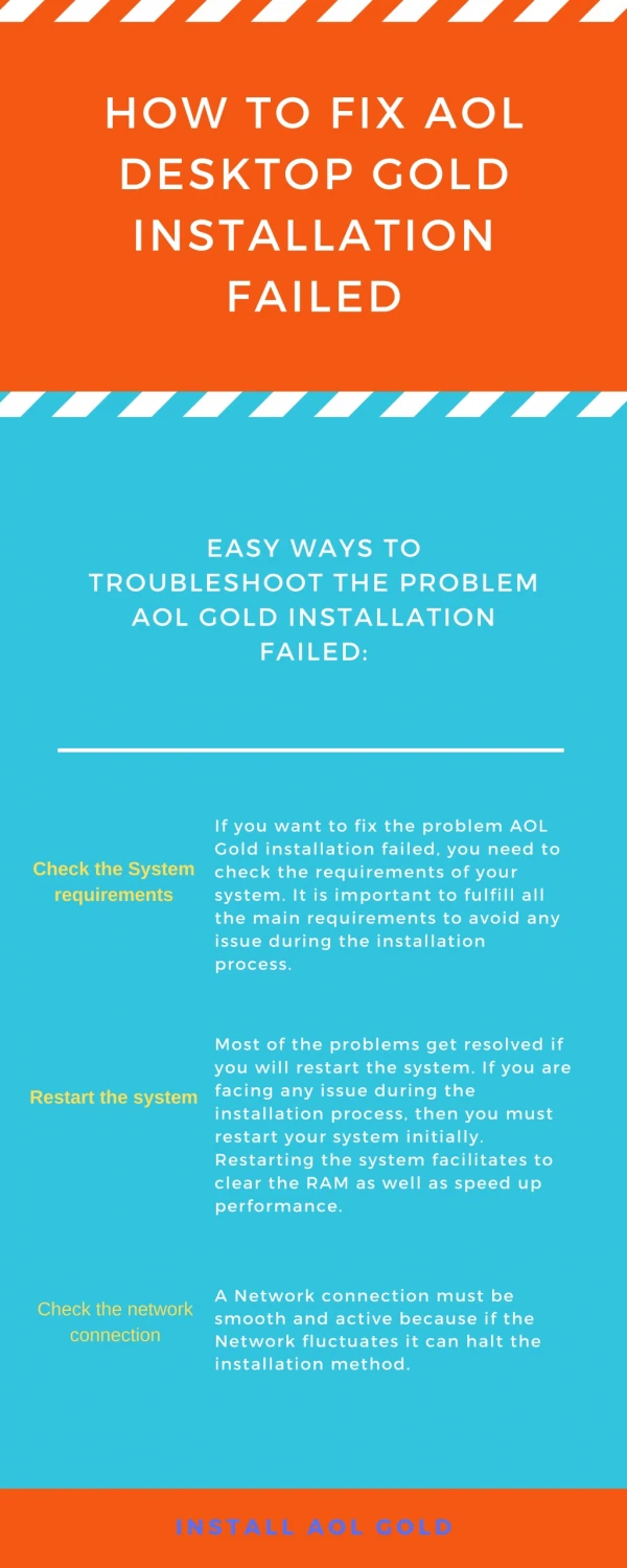 Fix AOL Gold Installation Failed Error