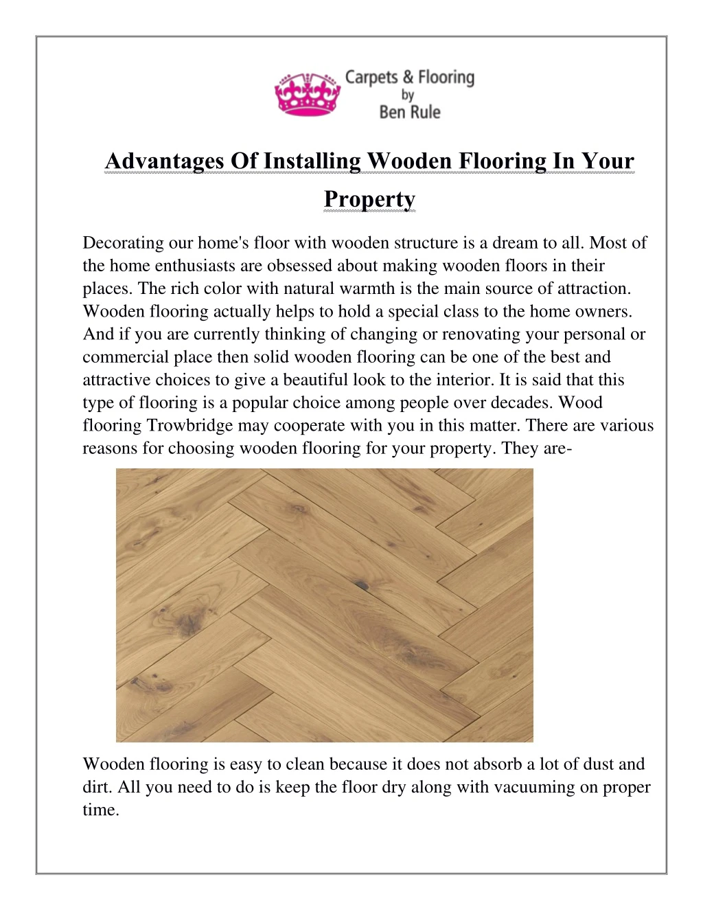 advantages of installing wooden flooring in your