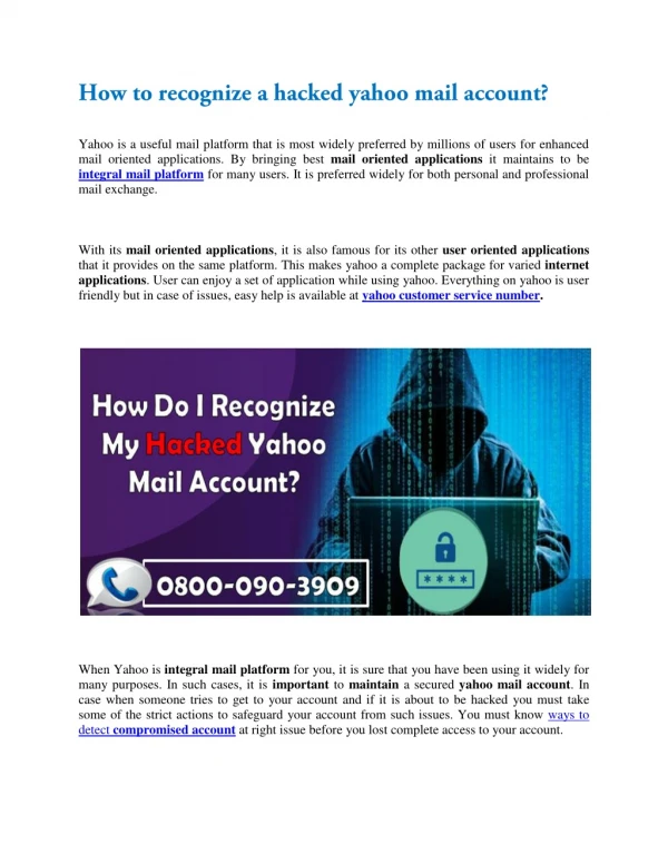 How to recognize a hacked yahoo mail account?