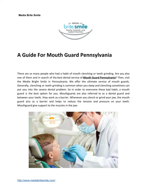 A Guide for Mouth Guard Pennsylvania