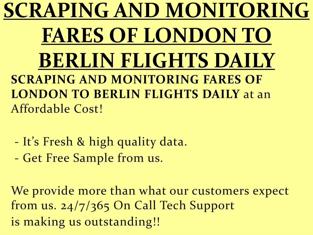 scraping and monitoring fares of london to berlin flights daily