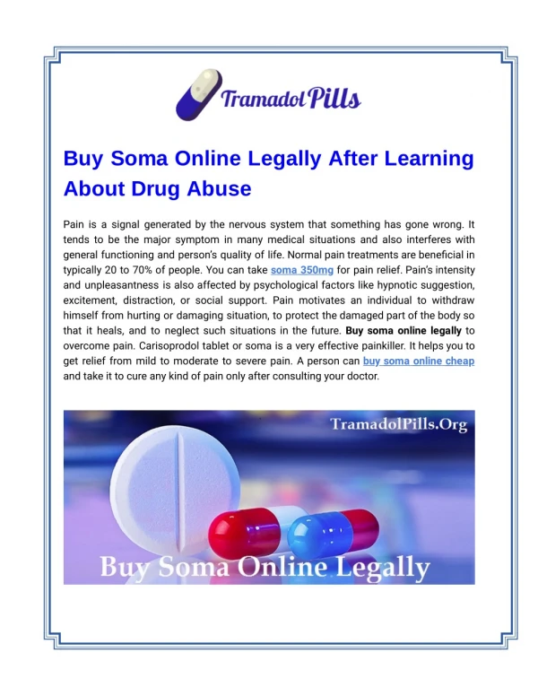 Buy Soma Online Legally