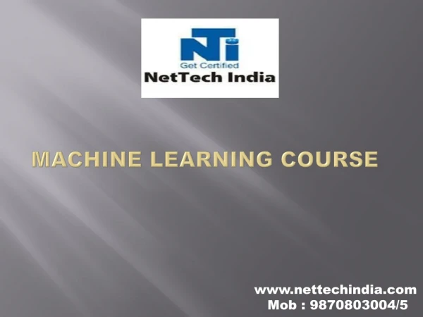 Machine Learning course Thane
