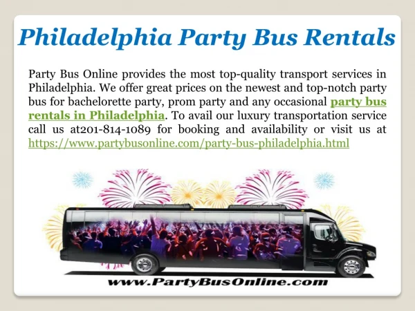 Party Bus Rentals in Philadelphia