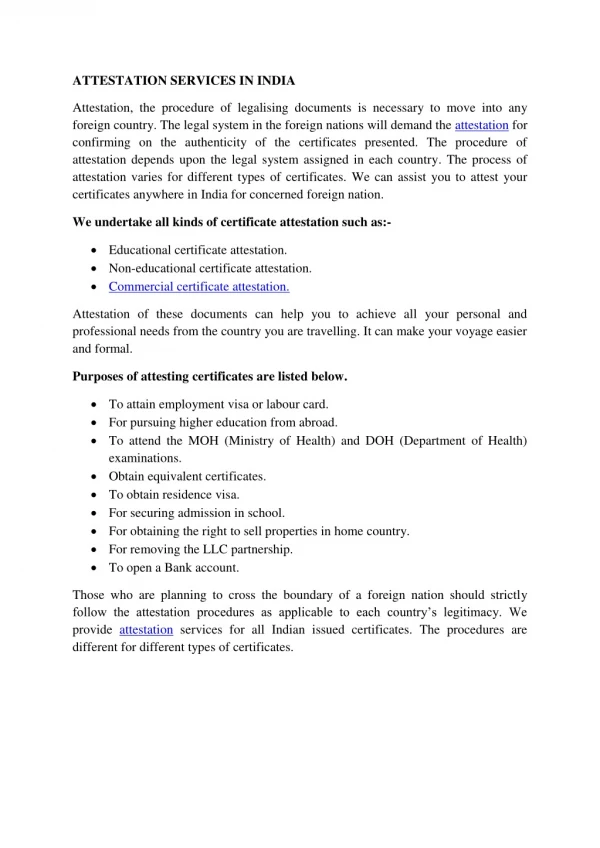 attestation services in india