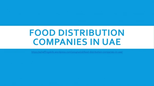 Food Distribution Companies in UAE