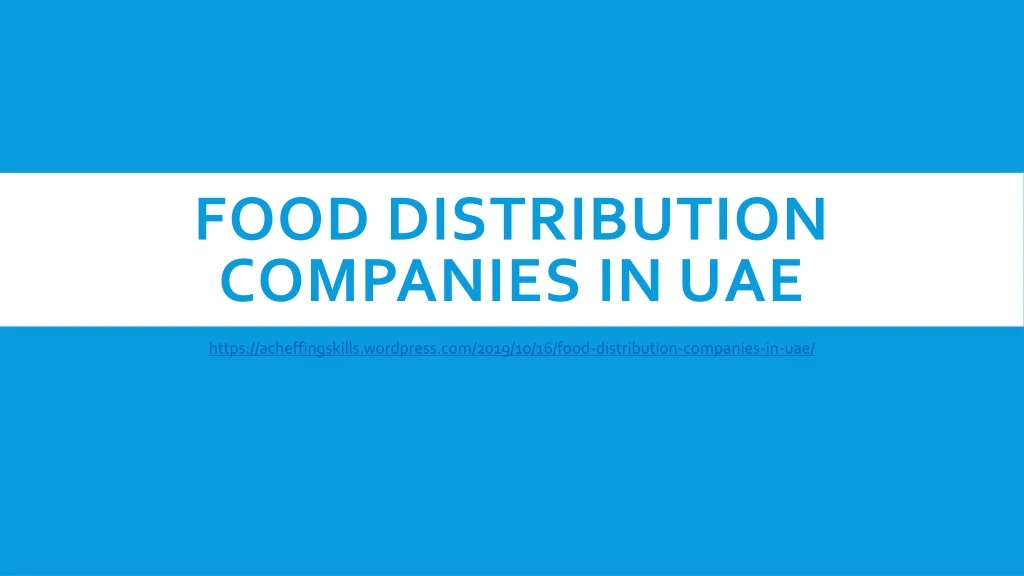 food distribution companies in uae