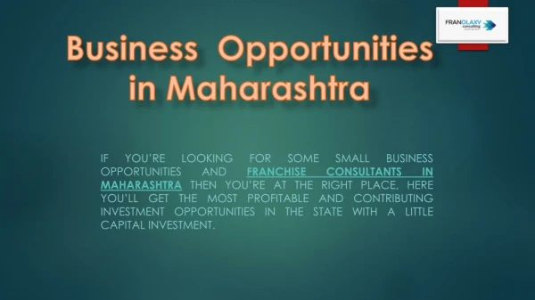 Franchise Opportunities Maharashtra in Your Budget