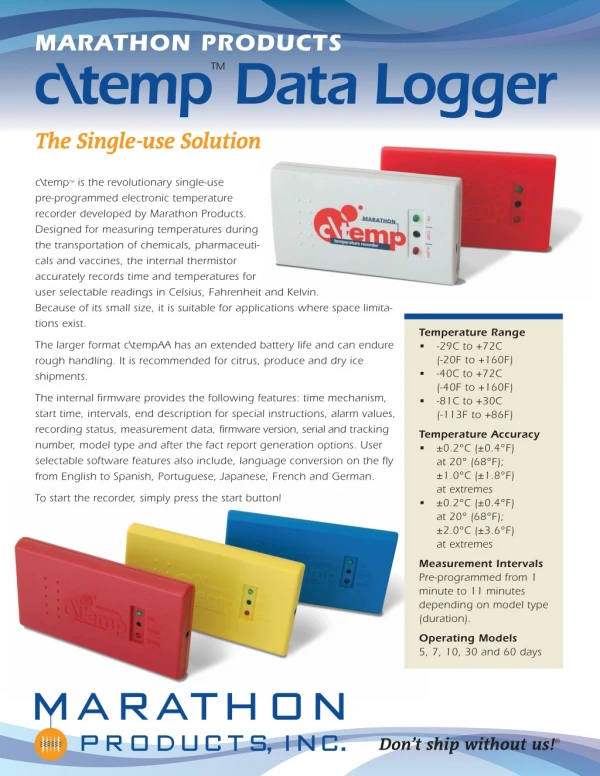 A low-cost single-use Temperature Data Logger for monitoring low temperatures