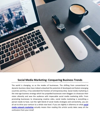 Social Media Marketing: Conquering Business Trends