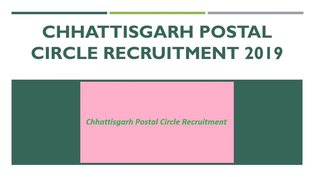 chhattisgarh postal circle recruitment 2019