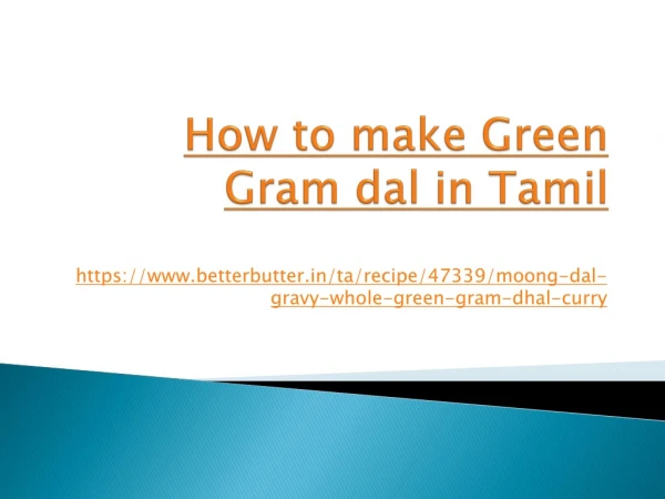 How to make green gram dal in tamil