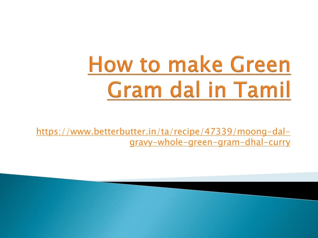 how to make green gram dal in tamil