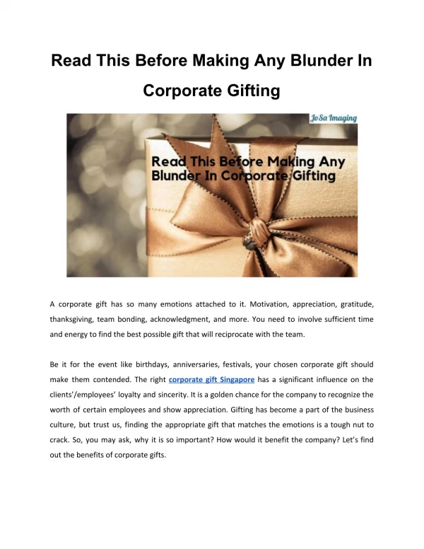 Read This Before Making Any Blunder In Corporate Gifting