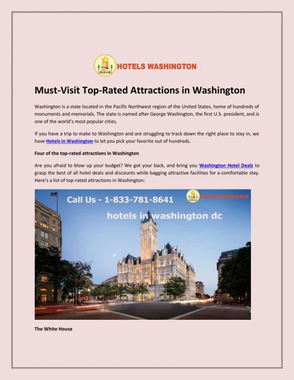 Must-Visit Top-Rated Attractions in Washington