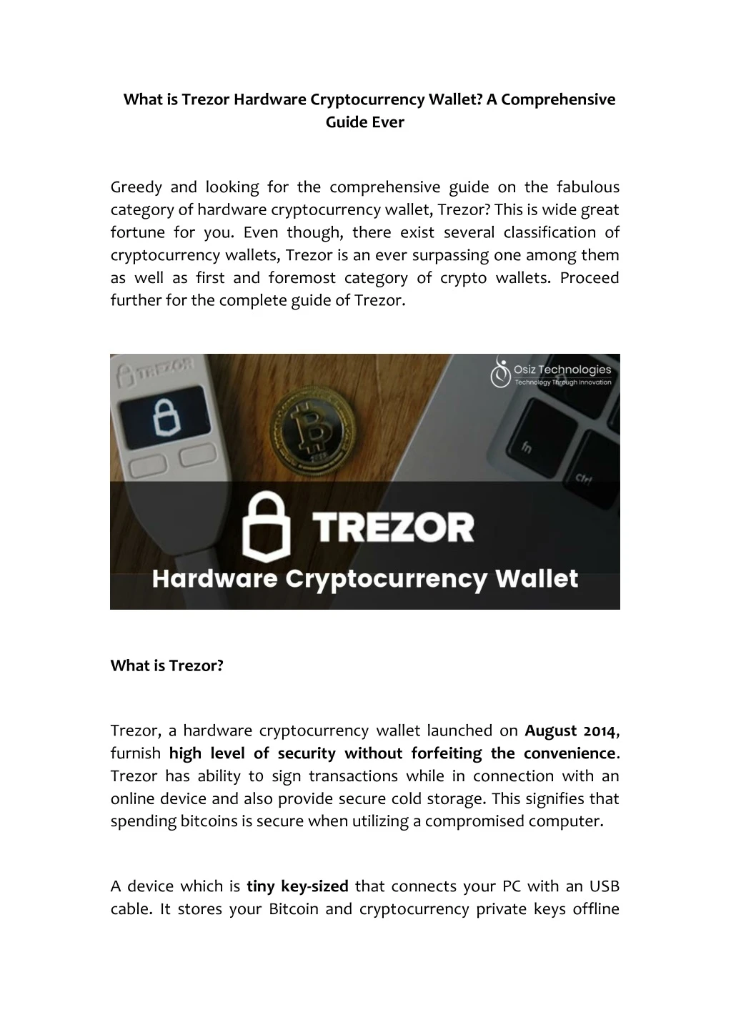 what is trezor hardware cryptocurrency wallet
