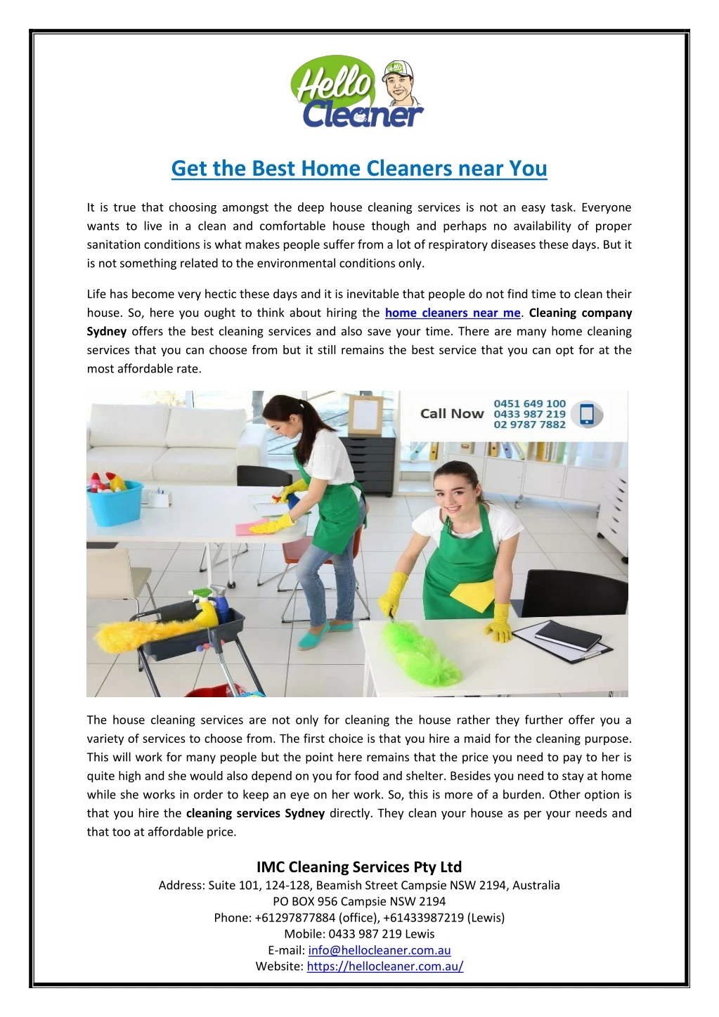 get the best home cleaners near you