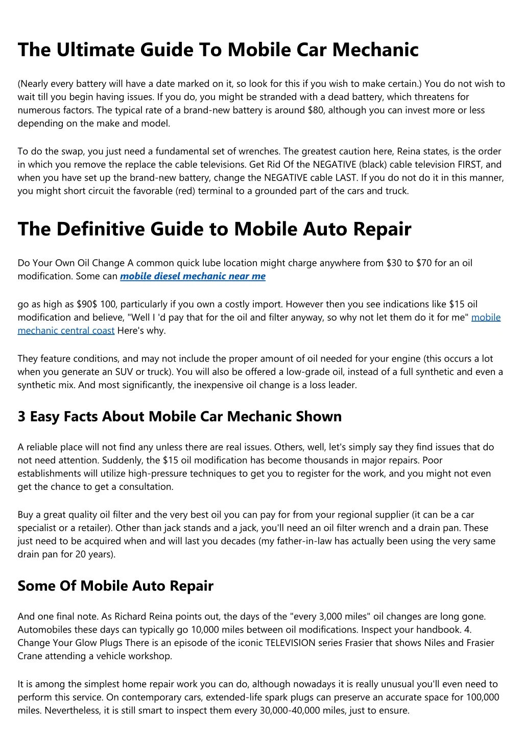 the ultimate guide to mobile car mechanic