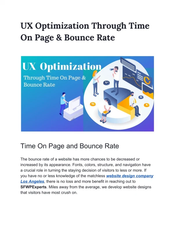 UX Optimization Through Time On-Page & Bounce Rate