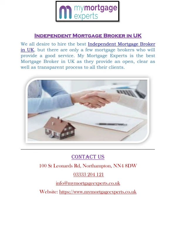 Independent Mortgage Broker in UK