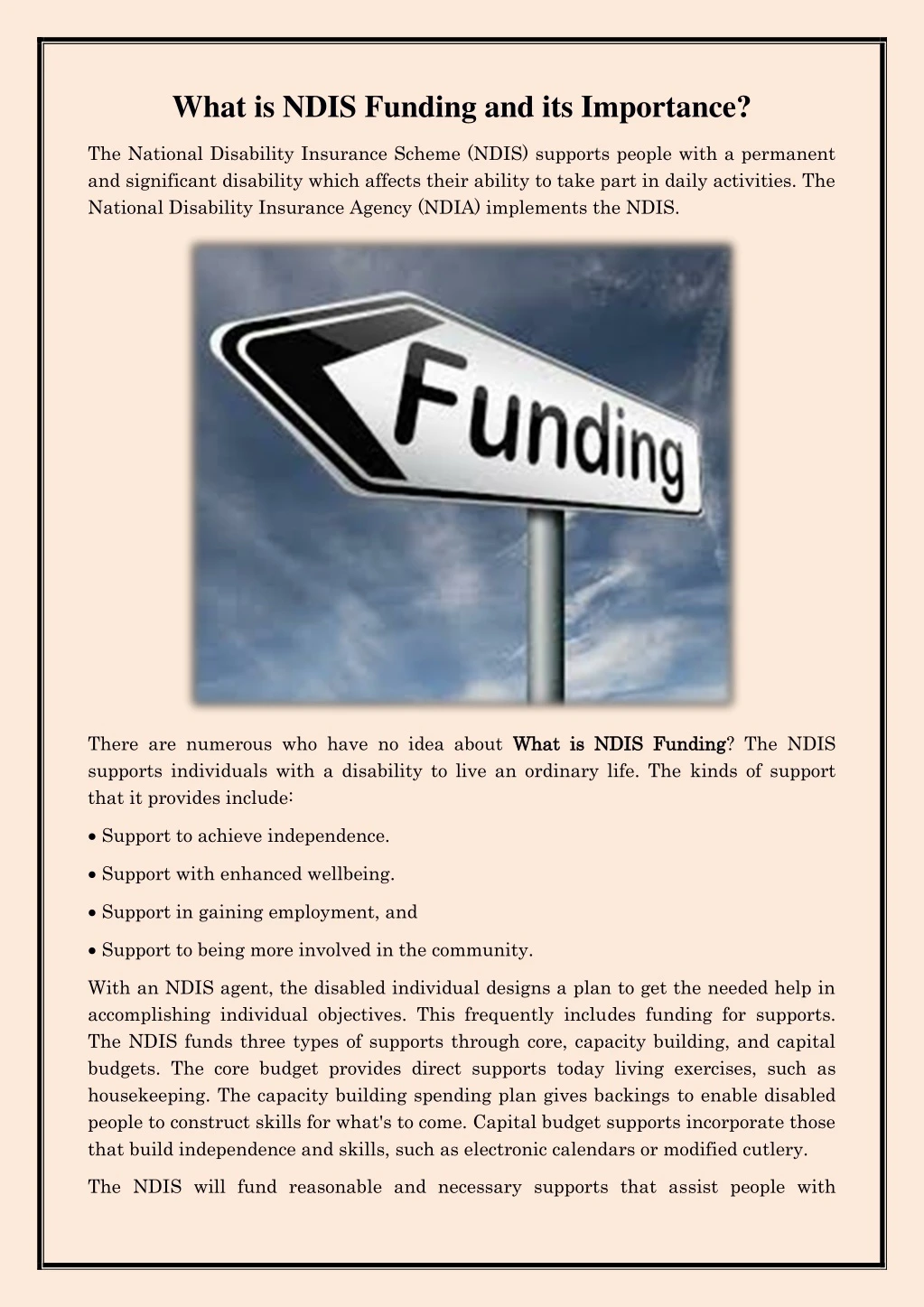what is ndis funding and its importance