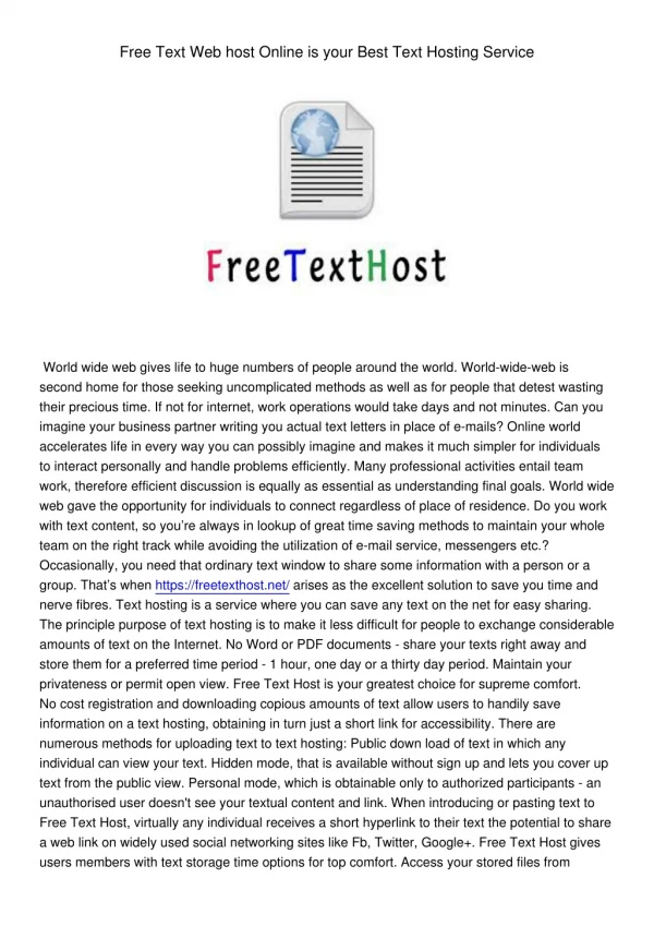 free text host