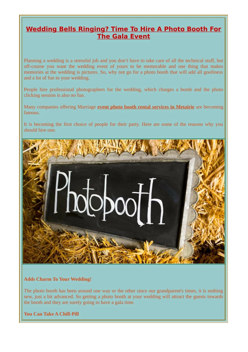 PPT - Wedding Bells Ringing? Time To Hire A Photo Booth For The Gala ...