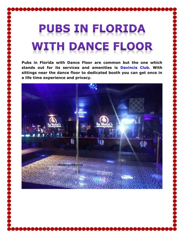 Pubs in Florida with Dance Floor