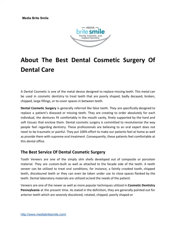 About The Best Dental Cosmetic Surgery Of Dental Care